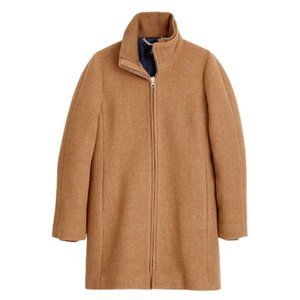 JCREW Lodge Coat Womens 6 P Tan Brown Stadium Cloth Italian Wool Petite LIKE NEW